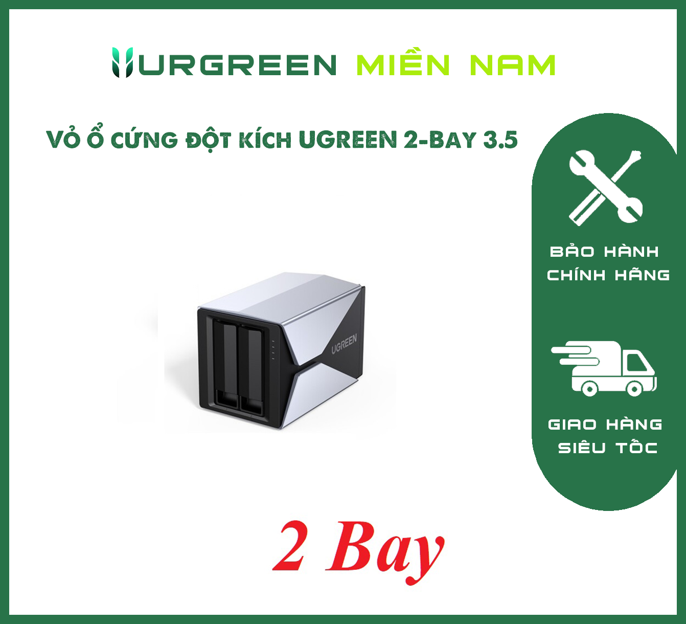 Vỏ ổ cứng đột kích UGREEN 2-Bay 3.5 60640